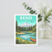Vintag Bend Oregon Postkarte (Stehend Vorderseite)