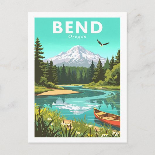 Vintag Bend Oregon Postkarte (Vorderseite)