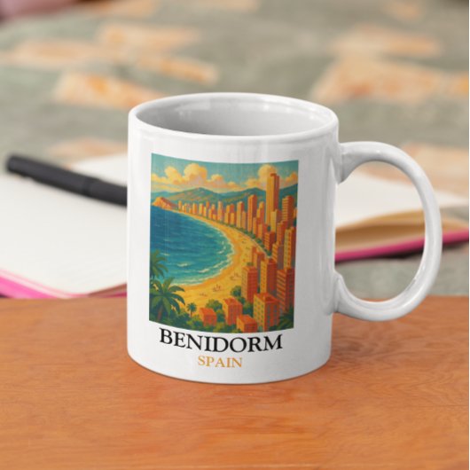Vintag Benidorm Spanien Sommerurlaub Kaffeetasse