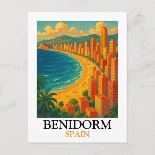 Vintag Benidorm Spanien Sommerurlaub Postkarte (Vorderseite)