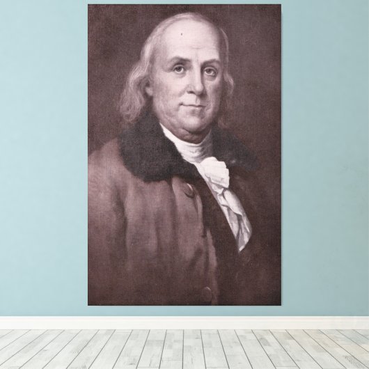 Vintag Benjamin Franklin Portrait Leinwanddruck (Insitu (Holzboden))