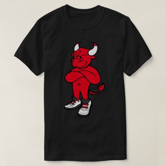 Vintag Benny, der Bull-Sticker T-Shirt (Design vorne)
