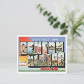 Vintag Benton Harbour Michigan USA Postcard Postkarte (Stehend Vorderseite)