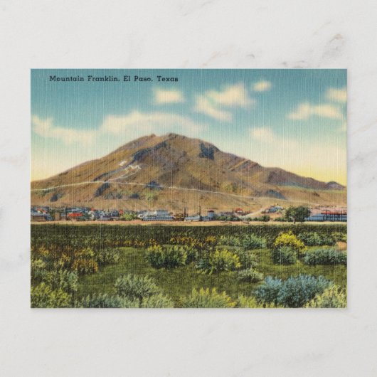 Vintag, Berg Franklin, El Paso, Texas Postkarte (Vorderseite)