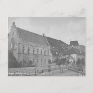Vintag Bergen Haakonshallen Postcard Postkarte