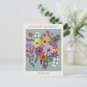 Vintag Berlin Deutschland Blume Postkarte (Stehend Vorderseite)