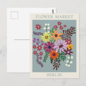 Vintag Berlin Deutschland Blume Postkarte (Vorne/Hinten)