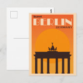 Vintag Berlin Deutschland Brandenburg Tor Reisen Postkarte (Vorne/Hinten)
