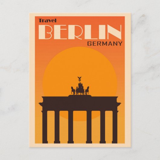 Vintag Berlin Deutschland Brandenburg Tor Reisen Postkarte (Vorderseite)