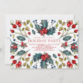 Vintag Berry Holly Einladung (Vorderseite)