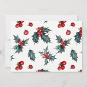 Vintag Berry Holly Einladung (Rückseite)