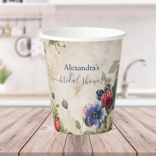 Vintag Berry Sweet Strawberry Brautparty Pappbecher