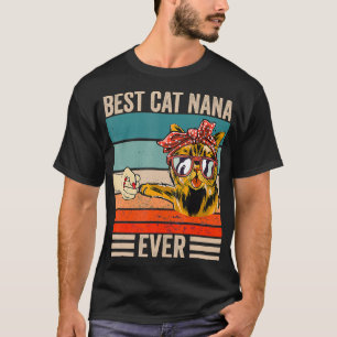 Vintag Best Cat nana Ever Bump Faustmütter Tag T-Shirt