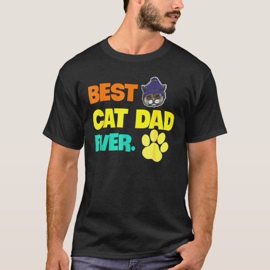 Vintag Best Cat Vater T-Shirt (Vorderseite)