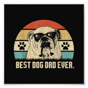 Vintag Best English Bulldog VATER je Shirt Vater Fotodruck