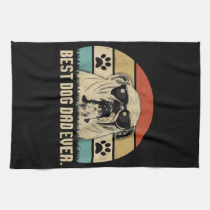 Vintag Best English Bulldog VATER je Shirt Vater Geschirrtuch
