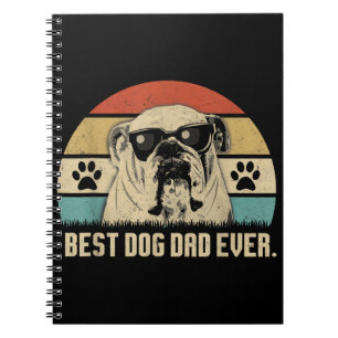 Vintag Best English Bulldog VATER je Shirt Vater Notizblock