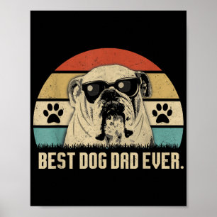 Vintag Best English Bulldog VATER je Shirt Vater Poster