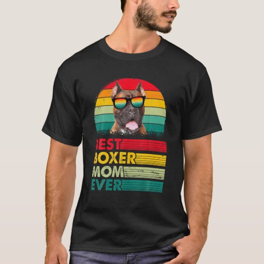 Vintag beste Boxer-Mama je Muttertag T-Shirt (Vorderseite)