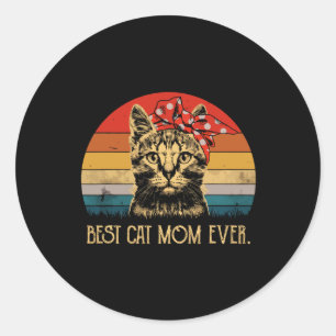 Vintag beste Cat Mama je Spaß Muttertag Cat Mama Runder Aufkleber