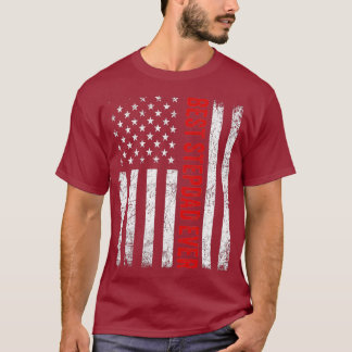 Vintag beste Stepdad-je-amerikanische Flaggenflagg T-Shirt