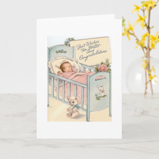 Vintag - Beste Wünsche für Kinder, Karte (Gelbe Blume)