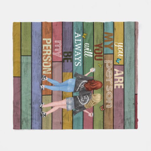 Vintag Bestfriend Blanket Fleecedecke (Vorderseite (Horizontal))