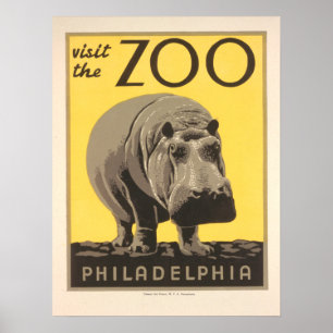Vintag Besuch des Zoo - Philadelphia Poster