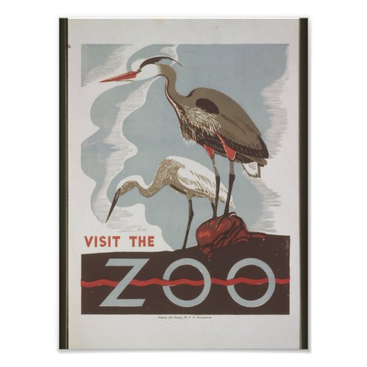Vintag Besuch des Zoos Fotodruck (Vorne)
