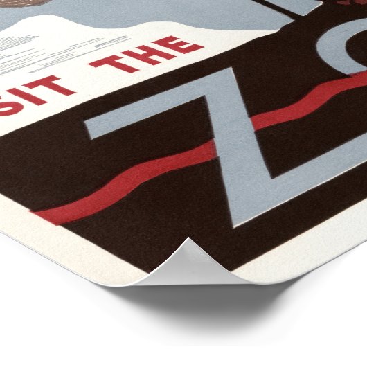 Vintag Besuch des Zoos Poster (Ecke)