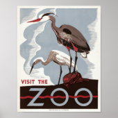 Vintag Besuch des Zoos Poster (Vorne)