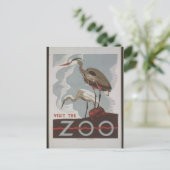 Vintag Besuch des Zoos Postkarte (Stehend Vorderseite)