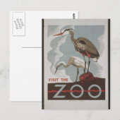 Vintag Besuch des Zoos Postkarte (Vorne/Hinten)