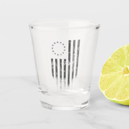 Vintag Betsy Ross American Flag Shot Glass Schnapsglas (Vorderseite)