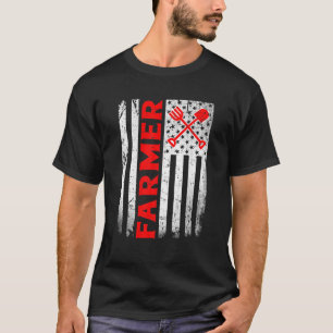 Vintag Beunruhigter Patriotischer Bauer USA F T-Shirt