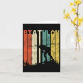 Vintag Biathlon Retro Biathlete 1 Karte (Gelbe Blume)