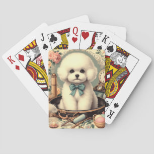 Vintag Bichon Frisé Painting Spielkarten