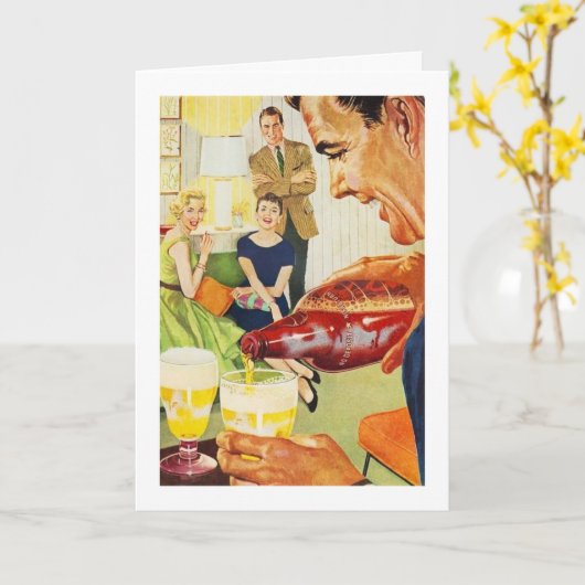 Vintag - Biertrinker, Karte (Gelbe Blume)