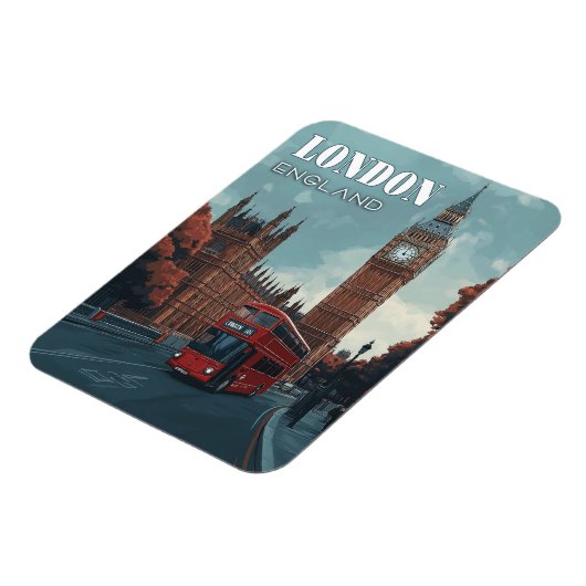 Vintag Big Ben - London, England Magnet (Linke Seite)