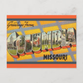 Vintag Big Letter Columbia Missouri Postkarte (Vorderseite)