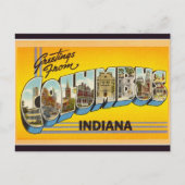 Vintag Big Letter Columbus Indiana Postkarte (Vorderseite)