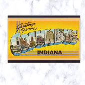 Vintag Big Letter Columbus Indiana Postkarte
