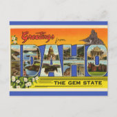Vintag Big Letter Idaho Postkarte (Vorderseite)