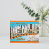 Vintag Big Letter Indianapolis Indiana Postkarte (Stehend Vorderseite)