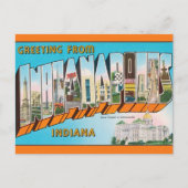 Vintag Big Letter Indianapolis Indiana Postkarte (Vorderseite)