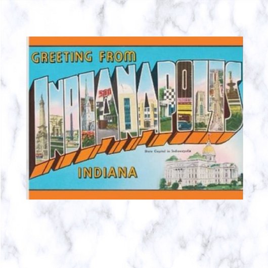 Vintag Big Letter Indianapolis Indiana Postkarte