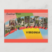 Vintag Big Letter Lexington Virginia Postkarte (Vorderseite)