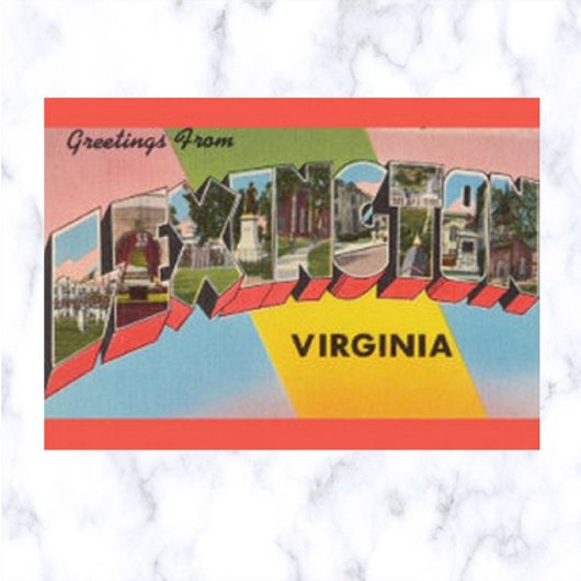 Vintag Big Letter Lexington Virginia Postkarte