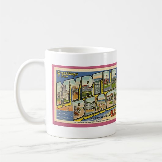 Vintag Big Letter Myrtle Beach, SC Kaffeetasse (Links)