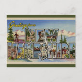 Vintag Big Letter New Hampshire Postkarte (Vorderseite)